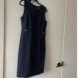 Tory Burch Wool Blend Navy Blue Shift Dress Size 4